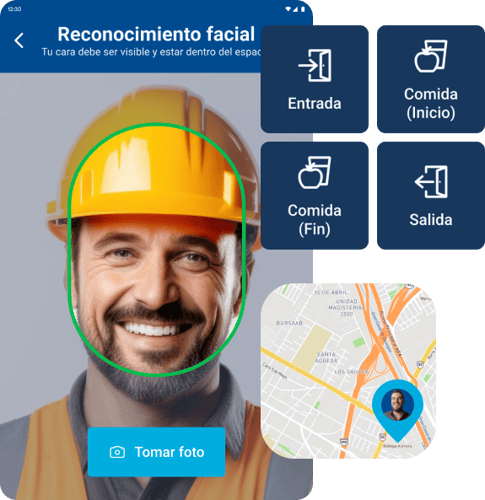 Reloj checador facial